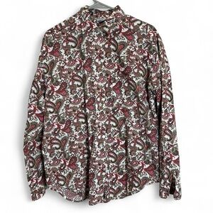 Cabin Creek Men's Paisley Shirt in Red and White